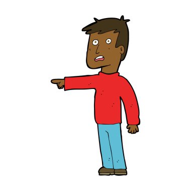 karikatür işaret eden adam