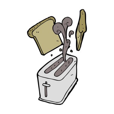 Çizgi film tost makinesi ekmek tükürüyor.