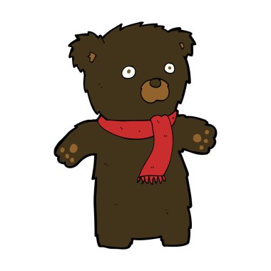 Çizgi film sevimli siyah ayı