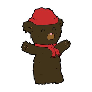 Çizgi film sevimli siyah ayı