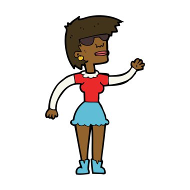 çizgi film kadın sallayarak gözlükler