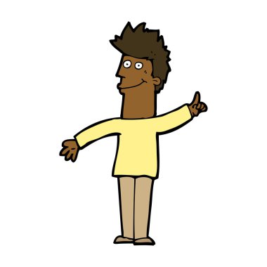 Fikri olan çizgi film adamı.