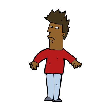 endişeli adam çizgi film