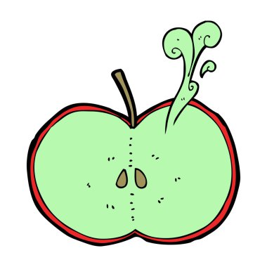 karikatür dilimlenmiş elma
