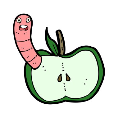 solucanlı çizgi film elması