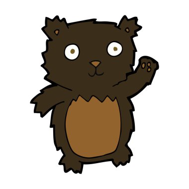 Siyah ayı yavrusunu sallayan çizgi film