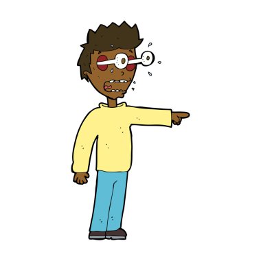 Çizgi filmdeki adamın gözleri yuvalarından fırlıyor.