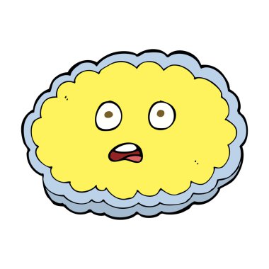 Şok olmuş karikatür bulut surat