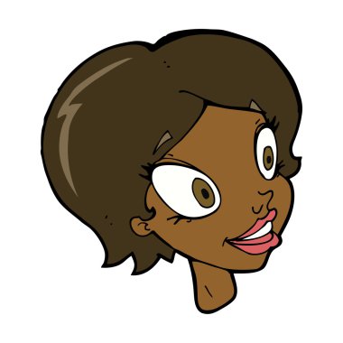 Çizgi film güzel kadın yüzü