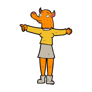 karikatür işaretleme Tilki kadın