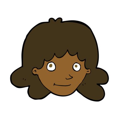 çizgi film mutlu kadın yüzü