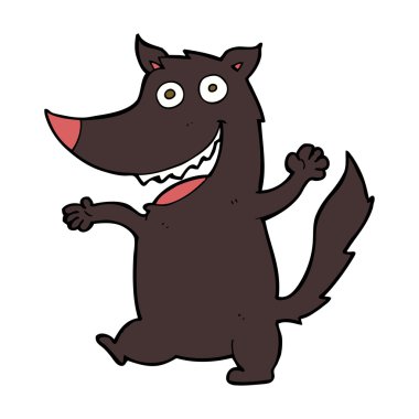 karikatür mutlu kurt