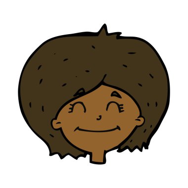 çizgi film mutlu kadın yüzü