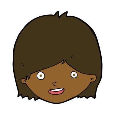 çizgi film mutlu kadın yüzü