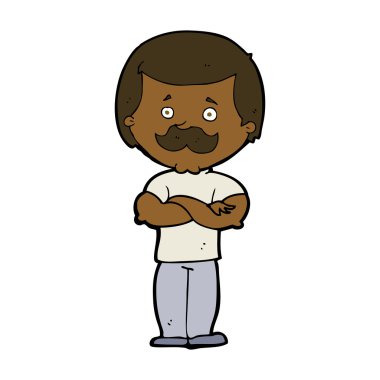 Çizgi filmdeki erkek bıyıklı adam.