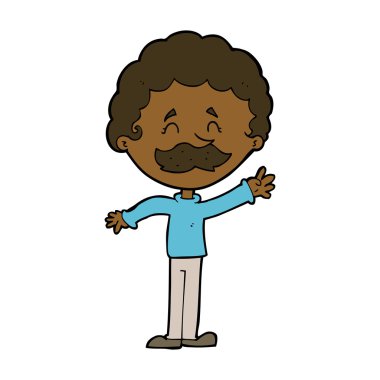 Çizgi filmdeki bıyıklı adam.