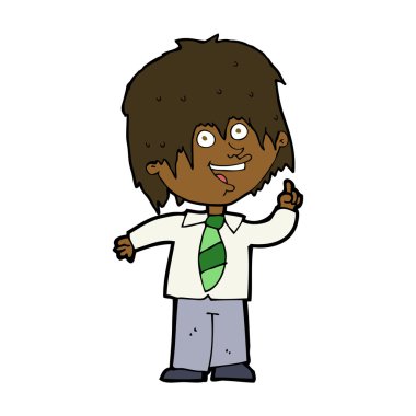 Fikri olan çizgi film çocuğu.