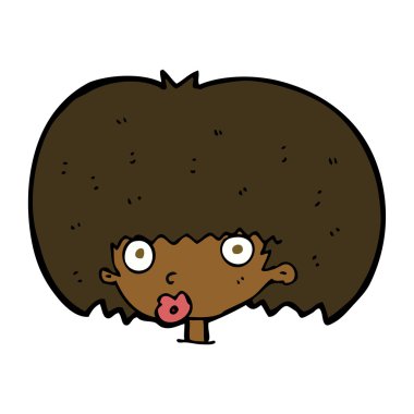 karikatür şaşırmış kadın