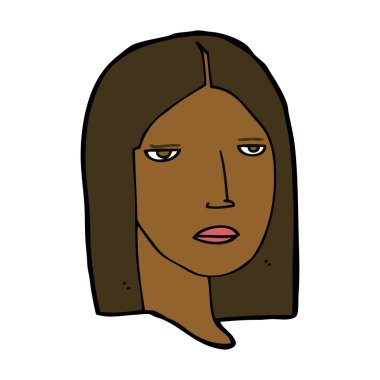 çizgi film, ciddi kadın.