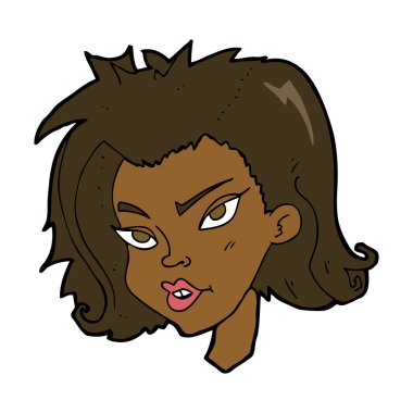 çizgi film kadın yüzü