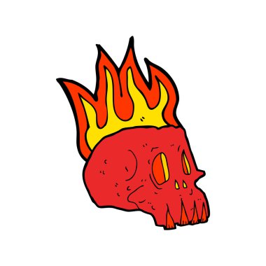 flaming çizgi film kafatası