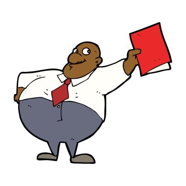 karikatür mutlu patron ile dosya