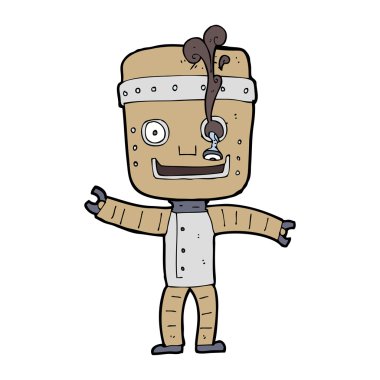 Çizgi film komik yaşlı robot