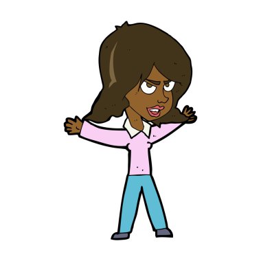 çizgi film kadın el hareketi