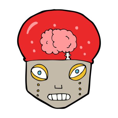 Çizgi film hayaleti robot kafası