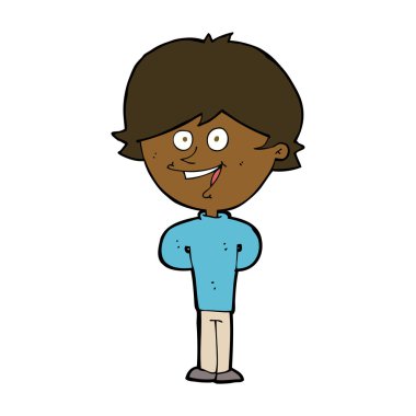 karikatür mutlu çocuk