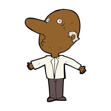 çizgi film kafası karışmış orta yaşlı adam