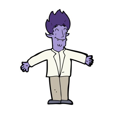 karikatür mutlu vampir