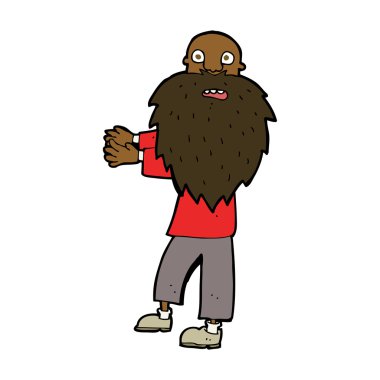 Çizgi film sakallı yaşlı adam