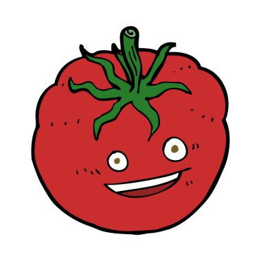 karikatür mutlu domates