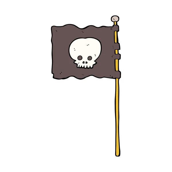 Kreslený mává pirátské vlajky — Stockový vektor