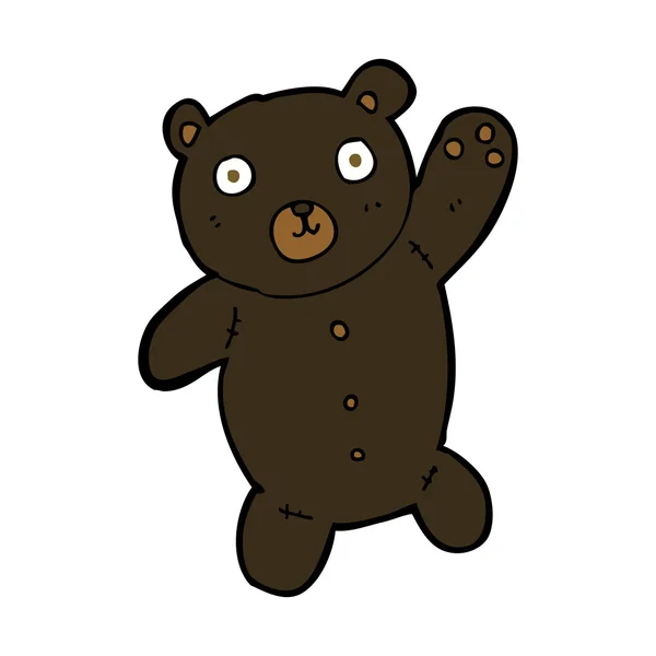 Dibujos animados lindo oso de peluche negro — Vector de stock