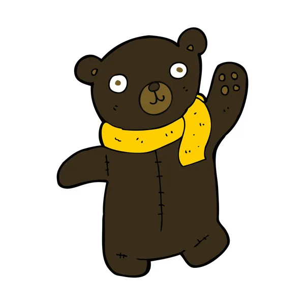 Lindo oso de peluche negro de dibujos animados — Archivo Imágenes Vectoriales