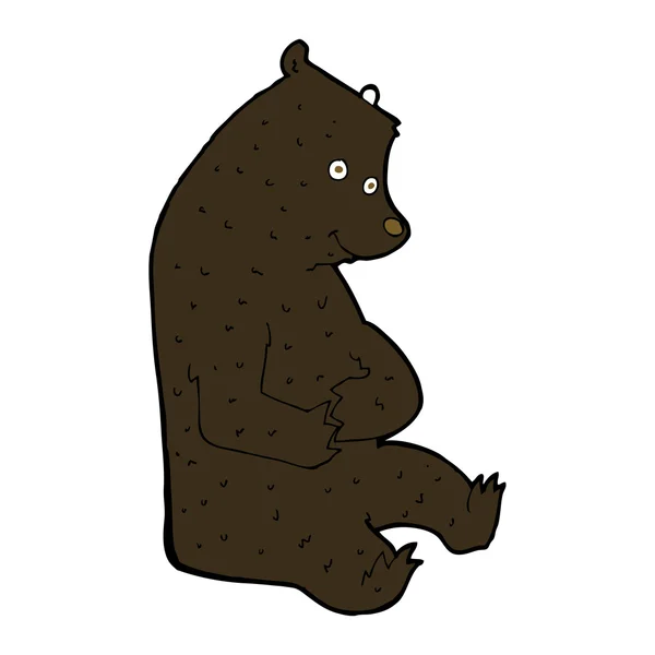 Desenho animado urso preto feliz —  Vetores de Stock