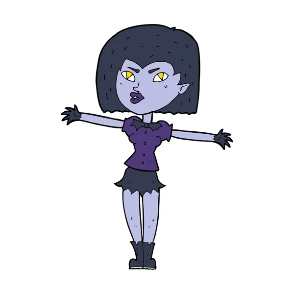 Chica vampiro de dibujos animados — Vector de stock