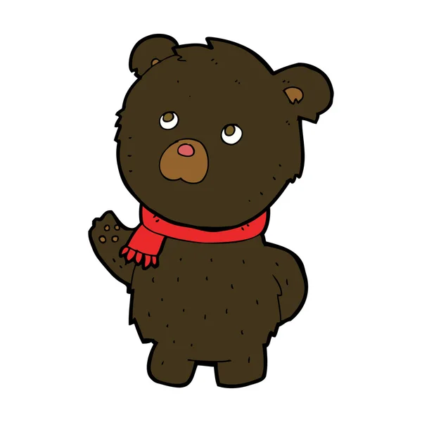 Dibujos animados lindo oso negro — Vector de stock