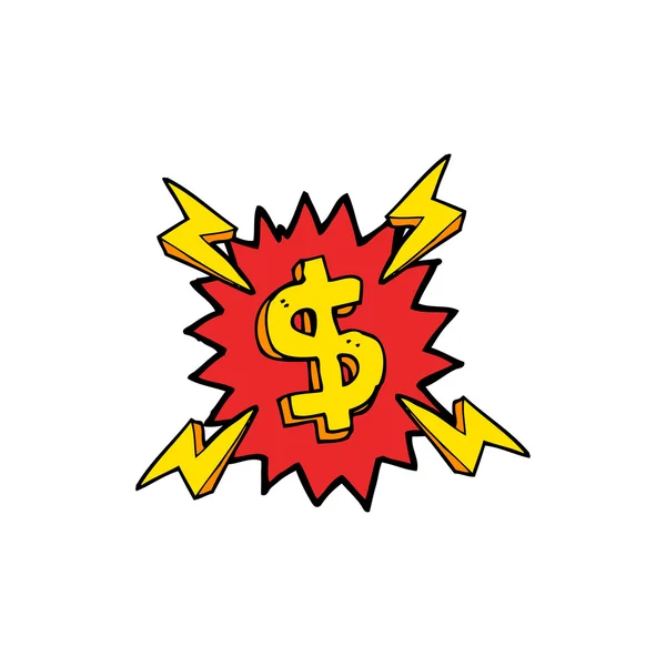 Cartoon-Dollar-Symbol — Stockvektor