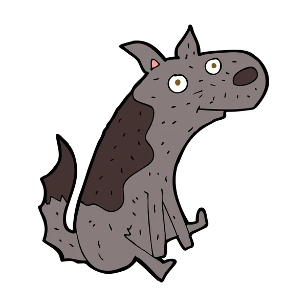 Dibujos animados sentado perro — Vector de stock