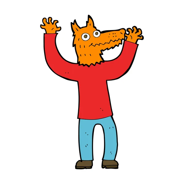 Karikatür fox adam — Stok Vektör