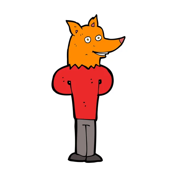 Dessin animé renard homme — Image vectorielle