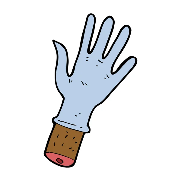 Cartoon-Hand mit Gummihandschuh — Stockvektor