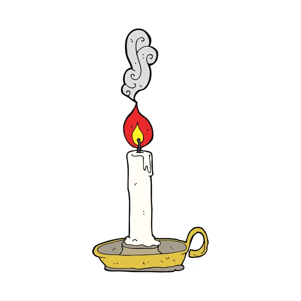 Cartoon burning candle — Stock Vector