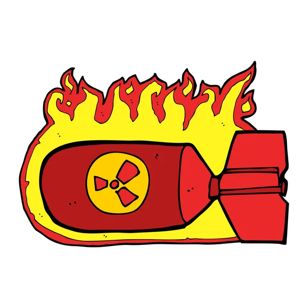 Cartoon nuclear bomb — Stock Vector