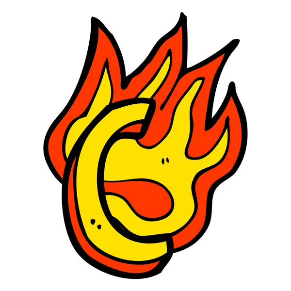 Desene animate flaming scrisoare — Vector de stoc