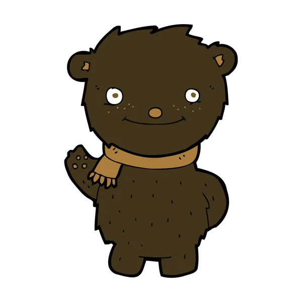 Cartoon cute black bear — Stock Vector