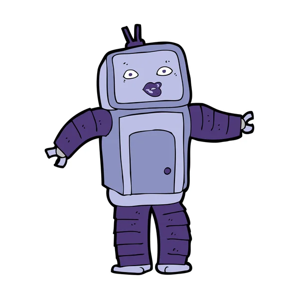 Funny cartoon robot — Stock Vector